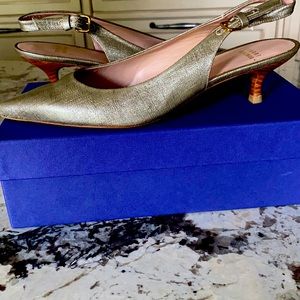 Stuart Weitzman sling back kitten heel pumps